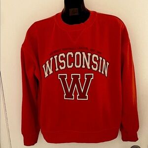 H&M Long sleeved Orange Sweatshirt “Wisconsin W” Unisex  Size Medium